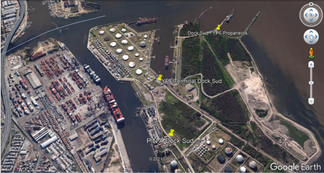 Dock Sud port in Buenos Aires